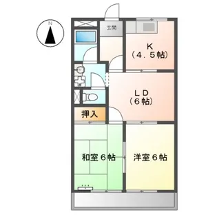 ベジタブルハイムA・B棟【10202号室】の間取り