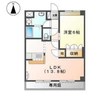 NORTH RIVER【103号室】の間取り