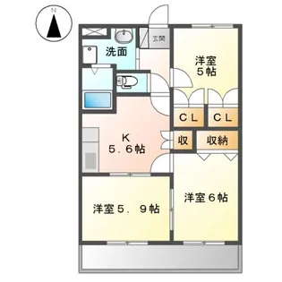 デュオプルーリオン【1階】の間取り