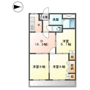 グランドール佐渡【2階】の間取り