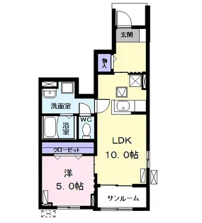 ブルージュ A【1階】の間取り