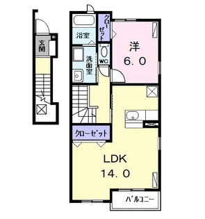 クレストール殿池【201号室】の間取り