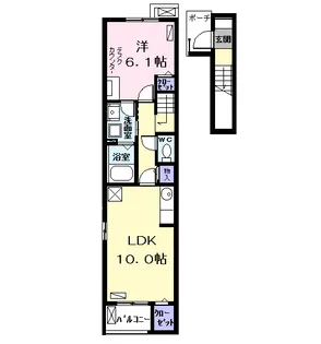グランシュール SOUTH Ⅱ【2階】の間取り
