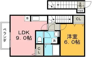 シャトレ中村【2階】の間取り