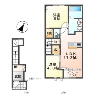 プティ・ボヌールⅡ【205号室】の間取り