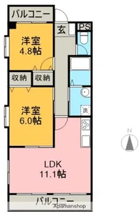 シャンセ・ド・メゾン【4階】の間取り