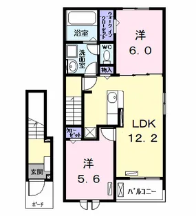 チェレステ白髭 A【2階】の間取り