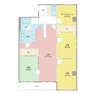 ソレイユYK【101号室】の間取り