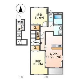 グリーン ドエル【205号室】の間取り
