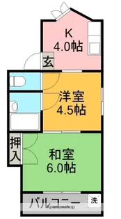 コーポ稲穂【1階】の間取り