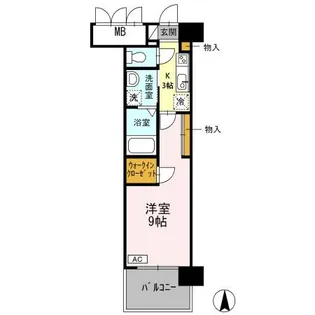 グランドソレイユ名駅【9階】の間取り