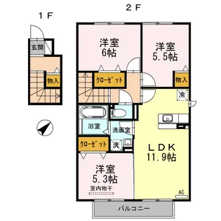 ルミエール A棟【2階】の間取り