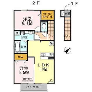 ヴィラ 宿跡【2階】の間取り