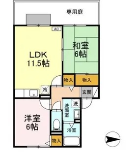 ラ・カージェ松浦【1階】の間取り