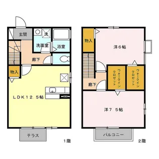 愛知県海部郡大治町大字鎌須賀字川畔【テラスハウス】の間取り
