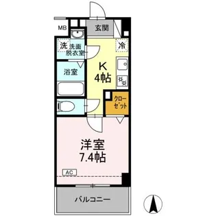 ウェルシー亀島【1階】の間取り