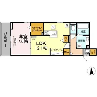 マカオン鳥居通【1階】の間取り