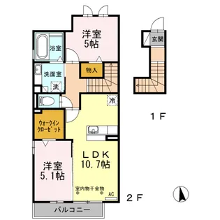 セジュール稲穂【202号室】の間取り