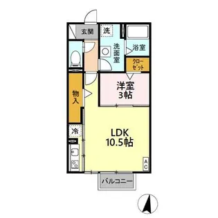タウンコート二ツ橋【2階】の間取り
