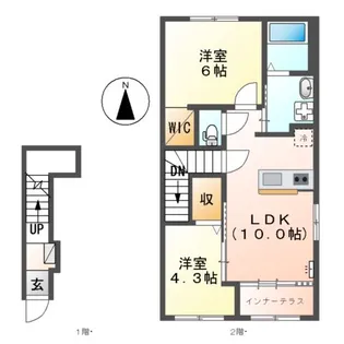グランディール大治【2階】の間取り