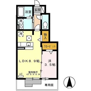 シャトレ中村【1階】の間取り