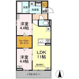 ルヴィータ大日【3階】の間取り