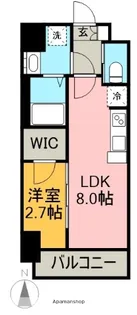 SーRESIDENCE亀島駅前ASCENT.(アセント)【6階】の間取り