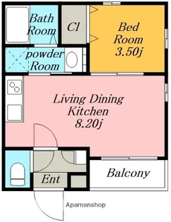 1LDKの間取り画像