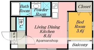 ハーモニーテラス烏森町Ⅲ.【3階】の間取り