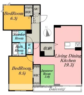 ラ クレール.【2階】の間取り