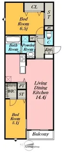 ブルームひまわり.【2階】の間取り