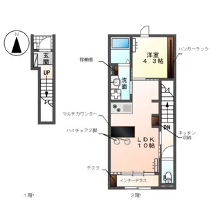 (仮)大治町三本木アパート【202号室】の間取り