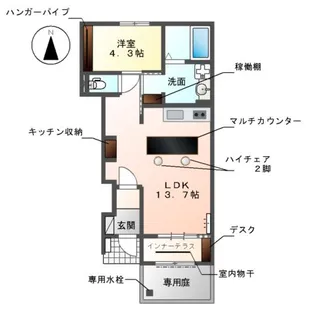 メゾン ボヌール【102号室】の間取り