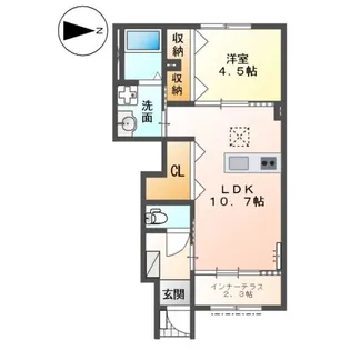 (仮)あま市新居屋大日北アパート【102号室】の間取り