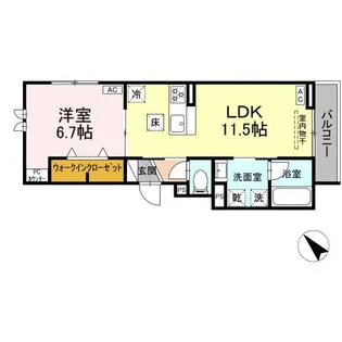 GRAND DーROOM大秋【1階】の間取り