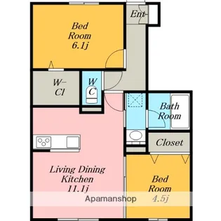 サンハイム八社【1階】の間取り