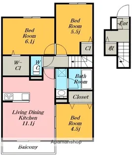サンハイム八社【2階】の間取り
