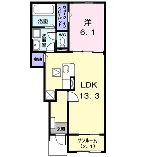 グランディールCー2【1階】の間取り