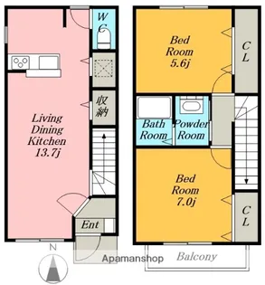 ヴィーライズ稲上.【1階】の間取り