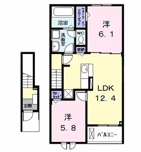 グランディールCー1【2階】の間取り