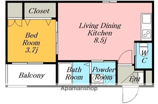 Stage K 向島【1階】の間取り