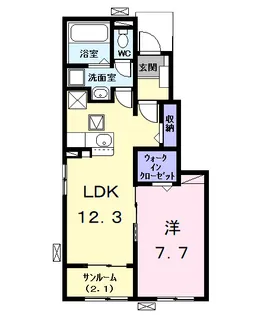 エルディーアールA【1階】の間取り