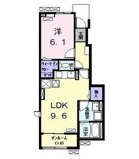エルディーアールB【1階】の間取り