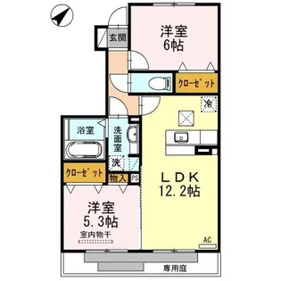 ルミエール B棟【1階】の間取り