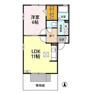 クレール藤江B【1階】の間取り