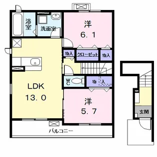 LE REVE(ルレーブ)【2階】の間取り