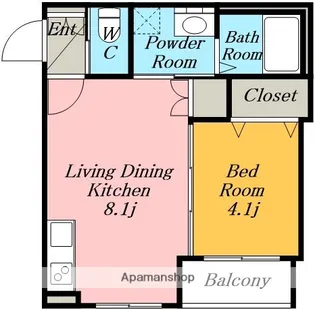 F asecia-hk(エフ アセシア エイチケイ)【1階】の間取り