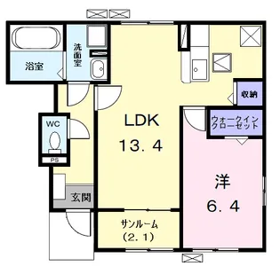 カンファタブルKⅠ【1階】の間取り