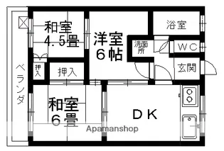 ビューラー仲之畑【1C号室】の間取り