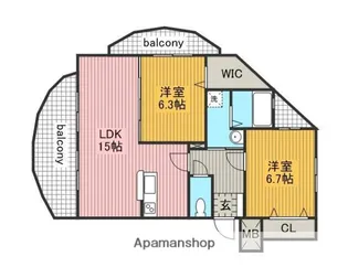 ANSER【105号室】の間取り